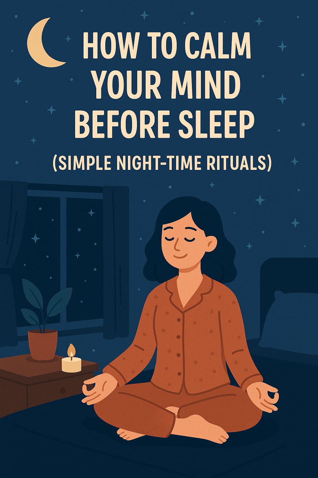 girl calming her mind before sleeping